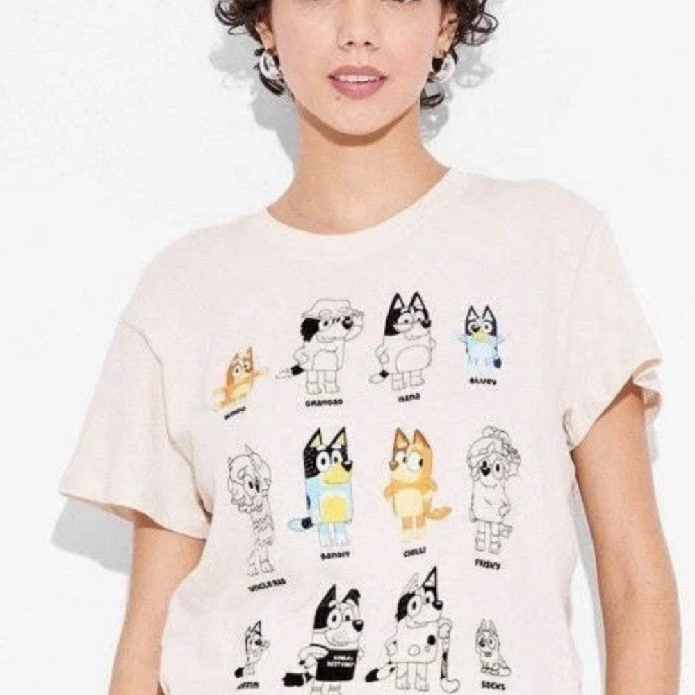 Women's Bluey Grid Short Sleeve Graphic T-Shirt